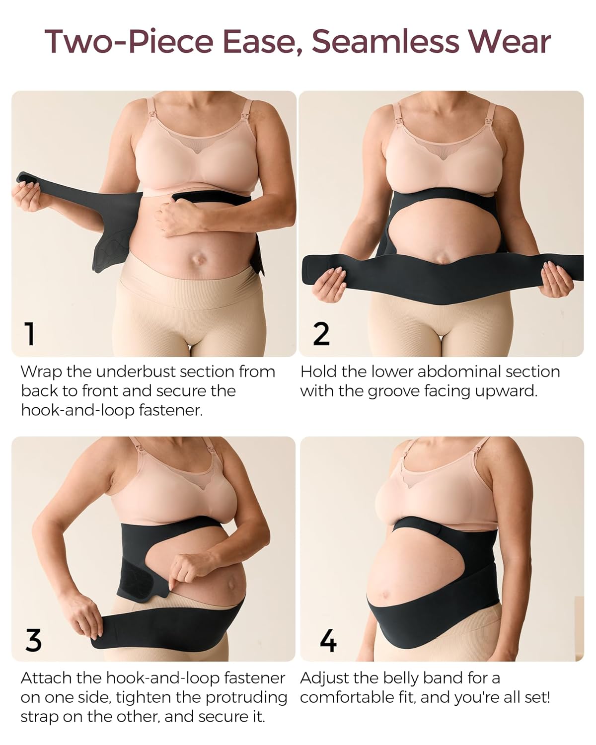 Momcozy Pregnancy Belly Band - CozySupport Ergonomic Maternity Belt for Back & Abdomen Relief