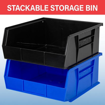 Akro-Mils Plastic Storage Bins - Space-Saving Stackable Organizers for Garage & Pantry | Blue, 11" x 11" x 5", 6-Pack