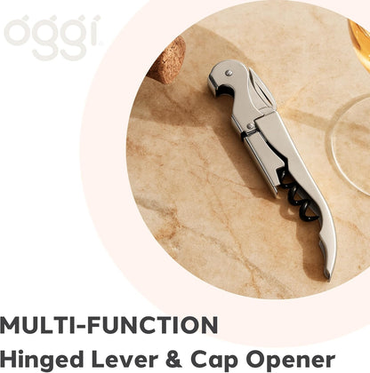 Oggi Corkscrew, Stainless Waiter's, Stainless Steel
