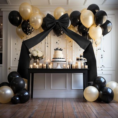 Wavwavw Giant Black Bow Decor - Oversized Satin Ribbon Tie for Weddings & Parties | 75x18 Inch