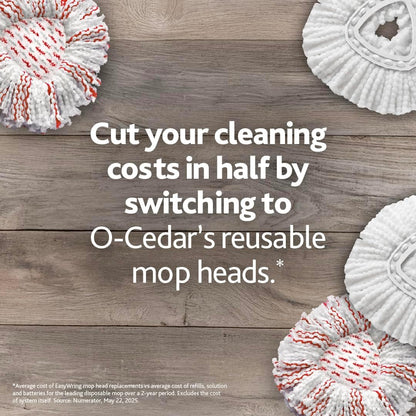O-Cedar EasyWring Microfiber Spin Mop - Complete Floor Cleaning System with 4 Extra Refills