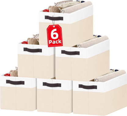 Criusia Large Toy Storage Organizer - 6 Pack Collapsible Bins for Kids | Perfect for Playroom & Nursery (14L x 10W x 9.5H)