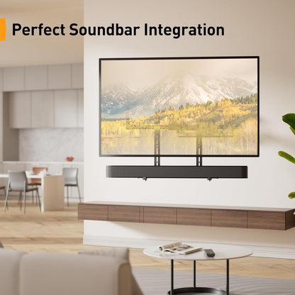 Perlegear Soundbar Mount - Versatile Under TV Sound Bar Holder | Supports Up to 15 lbs, Non-Slip Base, Extends 3.5” to 6”