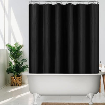 Mrs Awesome Black Clawfoot Tub Shower Curtain or Liner with 12 Magnets - Free 36 Hooks Included, Waterproof PEVA, 180" x 70", Black