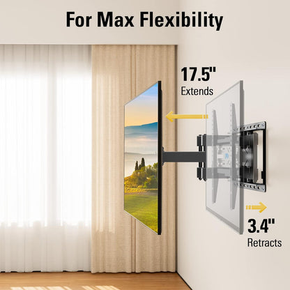 Mounting Dream TV Wall Mount - Full Motion Bracket for 32-65 Inch TVs | Swivel & Tilt, Max VESA 400x400 mm, 99lbs Capacity