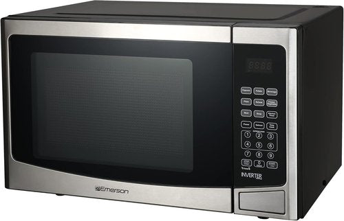 Emerson Microwave Oven - 1.2 Cu. Ft. Capacity, 1000W Power, Inverter Technology & LED Display - Stainless Steel