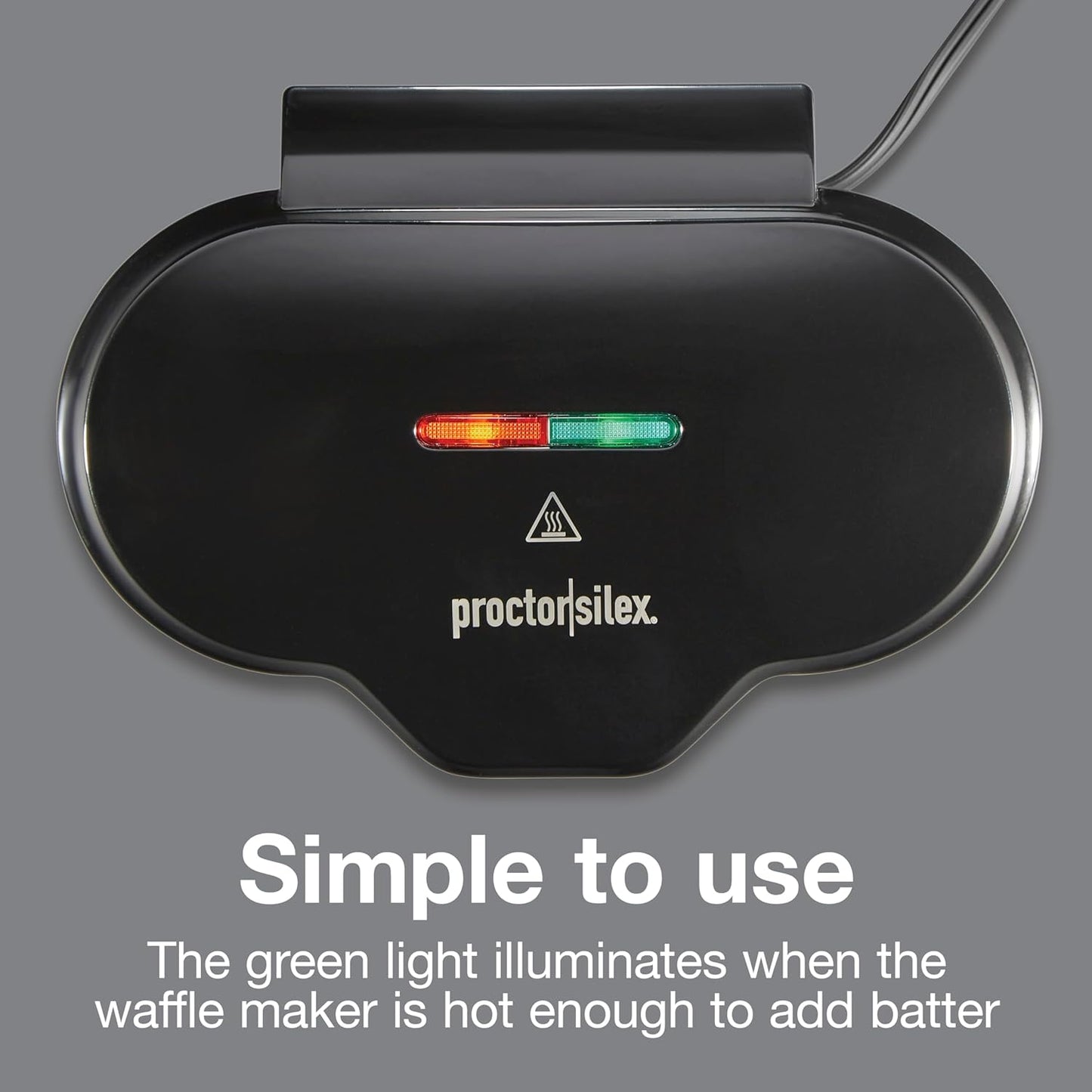 Proctor Silex Mini Waffle Maker - Non-Stick 4” Grids for Keto Chaffles & Hashbrowns | Compact Black Design