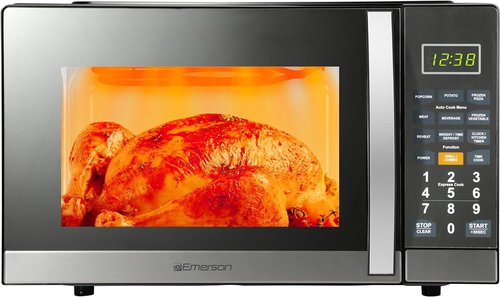 Emerson MWG1191SB 1.1 Cu. Ft. Microwave - 1100W Power, Built-In Grill, Stainless Steel, LED Timer