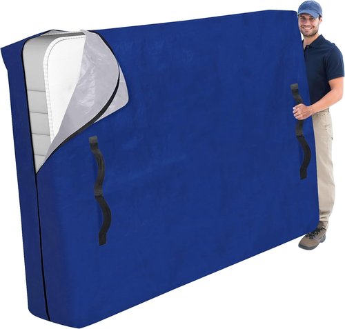 Cosy Family Mattress Bags for Moving - Extra-Thick 170GSM Reusable Cover with Zipper | King Size, Blue