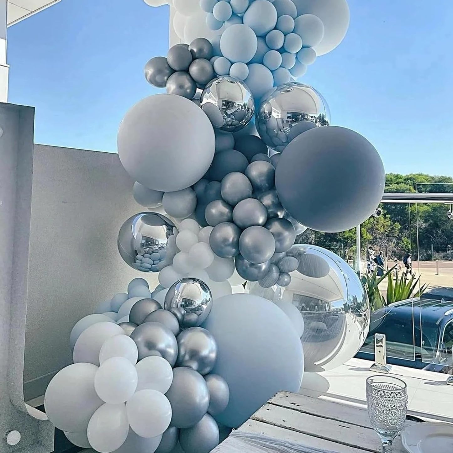 Voircoloria 12-Inch Dusty Blue Balloons - 66-Pack Slate Blue Latex for Weddings & Celebrations