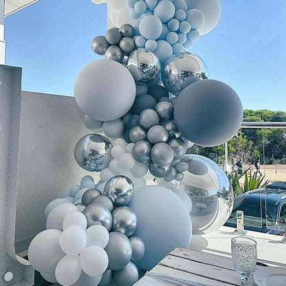Voircoloria 12-Inch Dusty Blue Balloons - 66-Pack Slate Blue Latex for Weddings & Celebrations