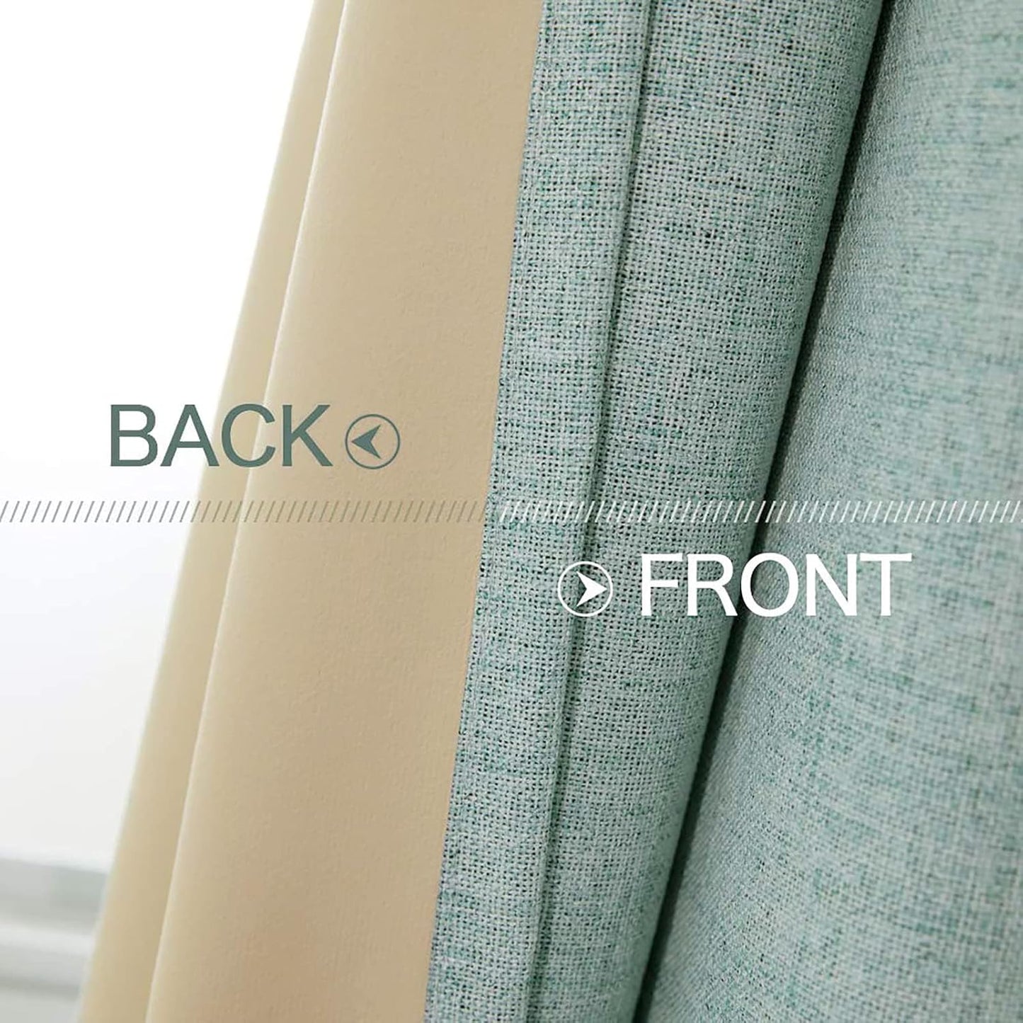 MIULEE Blackout Curtains - 100% Thermal Insulated Linen Texture Drapes | Seafoam Green, 52x84 Inch (2 Panels)