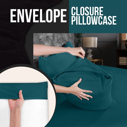 Utopia Bedding Queen Pillow Cases - 4 Pack - Envelope Closure - Soft Brushed Microfiber Fabric - Shrinkage and Fade Resistant Pillow Covers Queen Size 20 X 30 Inches (Queen, Teal)