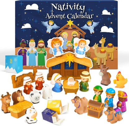 COOLTUNE Nativity Advent Calendar 2023 - Christmas Story Playset for Kids | 25-Piece Set for Ages 1-6+