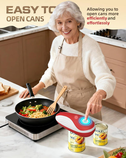 Skiennix Electric Can Opener - One Touch Rechargeable Design with Indicator Light | Fits All Can Sizes, Safe for Seniors