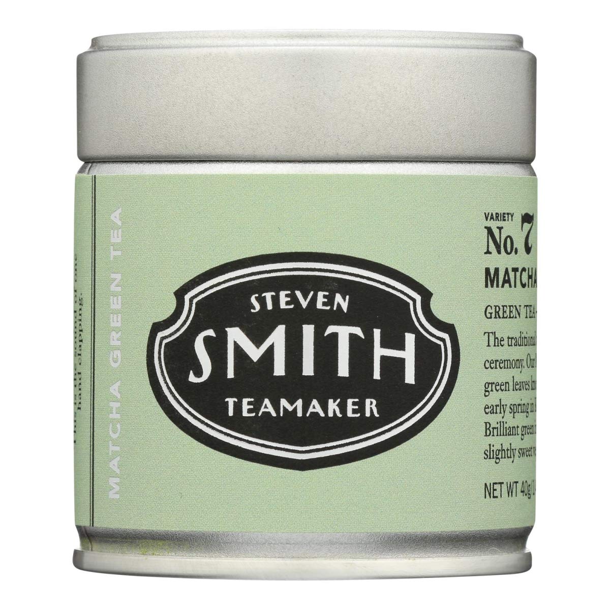 Smith Teamaker Matcha | Sugar-Free, Non-GMO, Plant Based (40 Gram Tin, Green Tea)