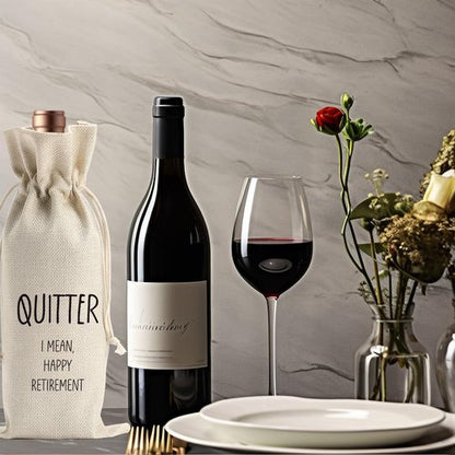 Funny Retirement Wine Gift Bag Retired Gifts for Women Men Farewell Goodbye Going Away Gifts for Mom Dad Boss Friends Teacher Nurse Coworker Colleague Quitter Wine Bags for Wine Bottles Gifts