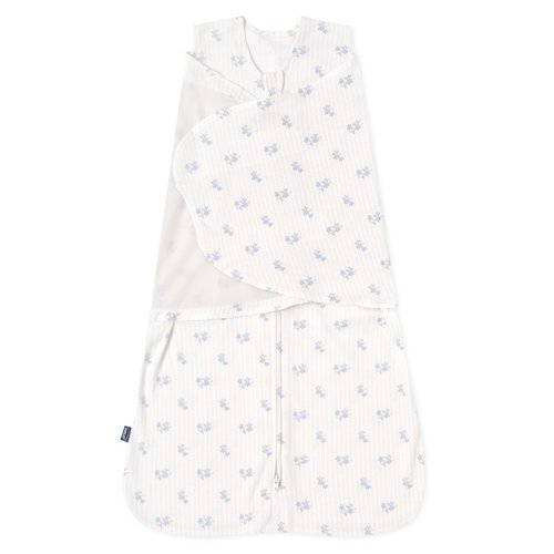 HALO 100% Cotton Sleepsack Swaddle, 3-Way Adjustable Wearable Blanket, TOG 1.5, Floral Vintage Stripe, Small, 3-6 Months