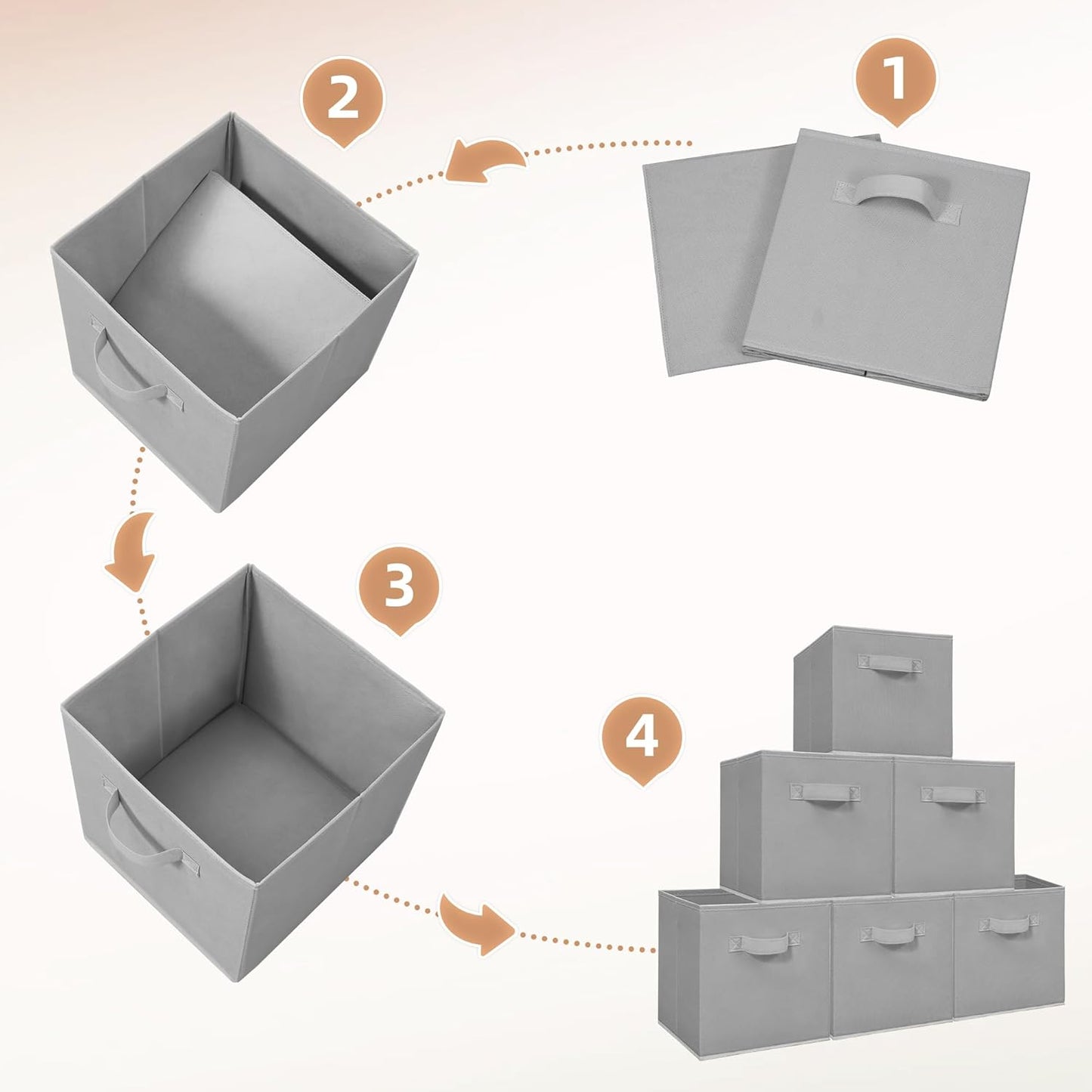 **Storage Maniac Storage Cubes - 11-Inch Collapsible Fabric Bins with Handles | 10-Pack Grey for Organized Spaces**