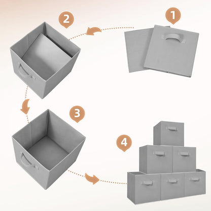**Storage Maniac Storage Cubes - 11-Inch Collapsible Fabric Bins with Handles | 10-Pack Grey for Organized Spaces**