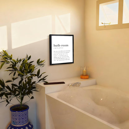 Regine Switzerland Black and White Bathroom Wall Art - Funny Definition Print | Minimalist 8x10in Framed Decor