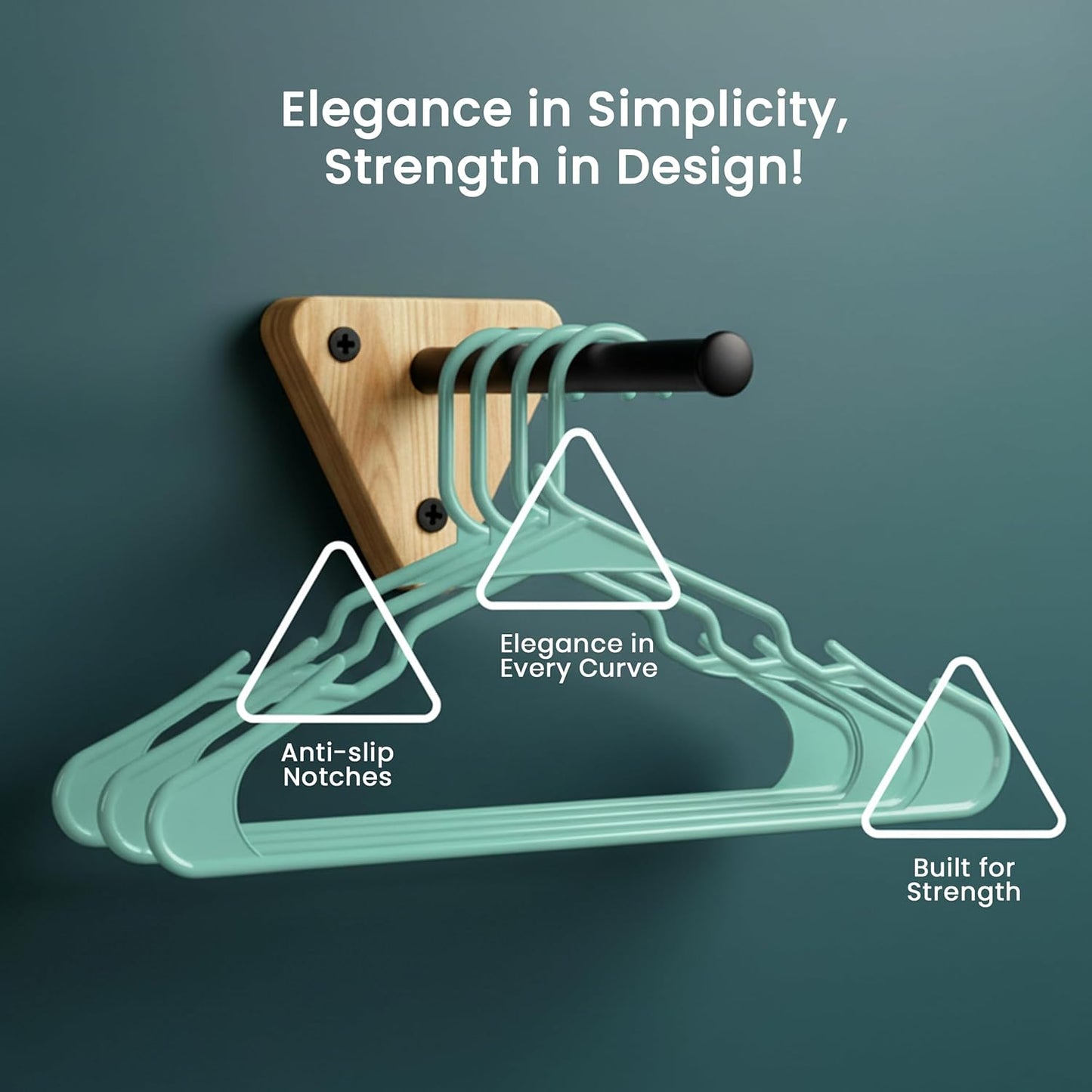 Utopia Home Plastic Hangers 30 Pack - Durable Space-Saving Clothes Hangers - Aqua Closet Organizers