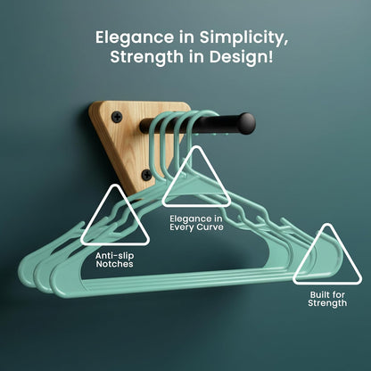 Utopia Home Plastic Hangers 30 Pack - Durable Space-Saving Clothes Hangers - Aqua Closet Organizers
