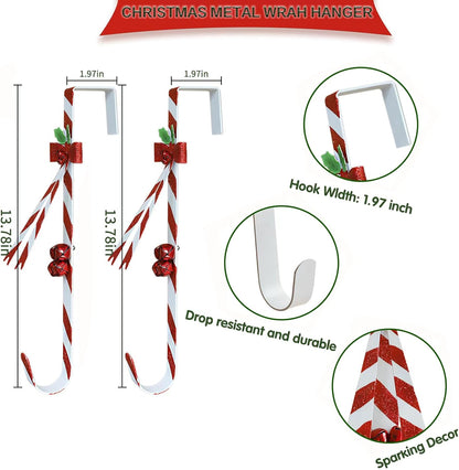 Regine Switzerland Wreath Hangers - 2 Pack Metal Over The Door Design for Christmas Decor