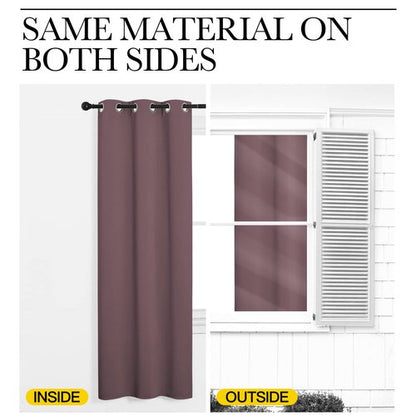 NICETOWN Dry Rose Room Darkening Curtains for Kitchen, Set of 2, 42 inches Wide by 68 inches Long, Window Treatment Thermal Insulated Solid Grommet Room Darkening Curtains/Drapes for Bedroom