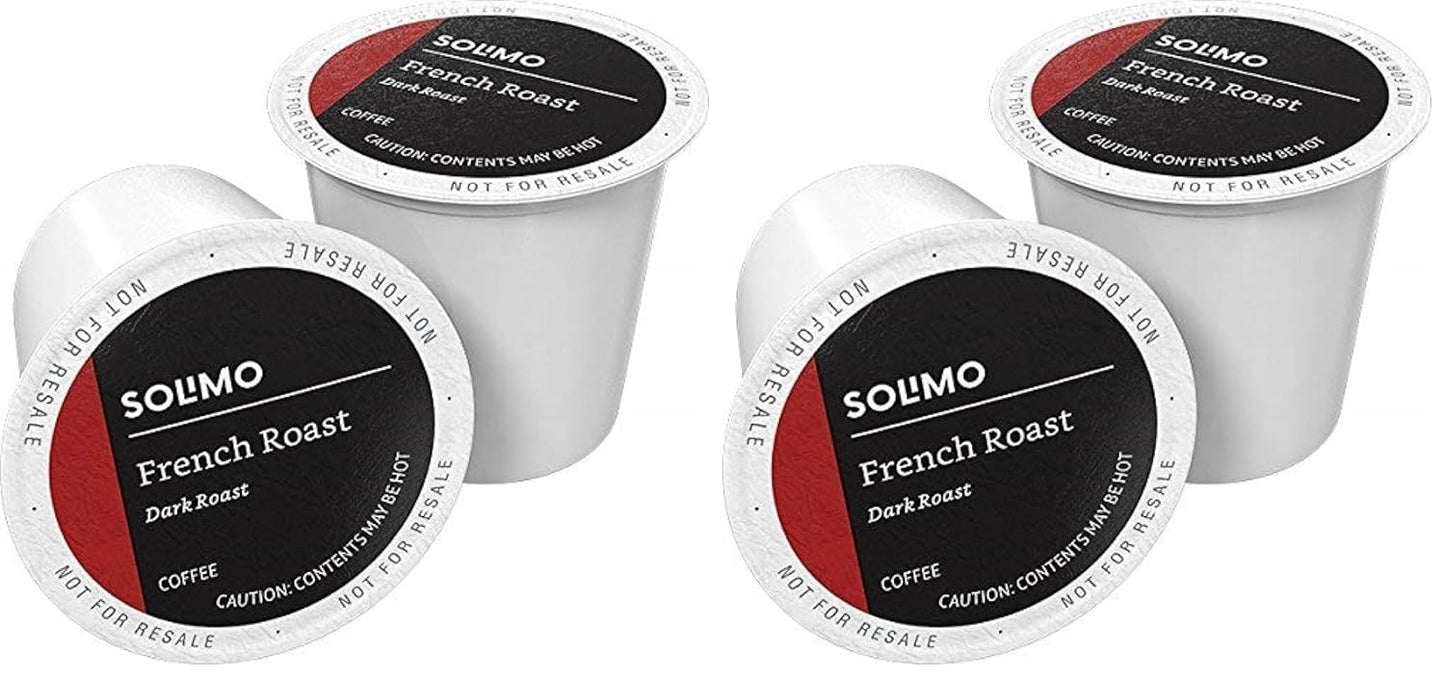 Solimo Dark Roast Coffee Pods - French Roast for Keurig 2.0 Brewers | 100 Count (Pack of 2)