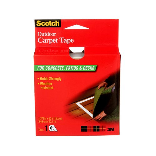 3M Scotch Double-Sided Carpet Tape 1.3 in x 40 ft – Heavy Duty Indoor/Outdoor Rug Gripper for Hardwood, Vinyl, Tile & Concrete Floors – Non-Slip Adhesive for Area Rugs and Mats