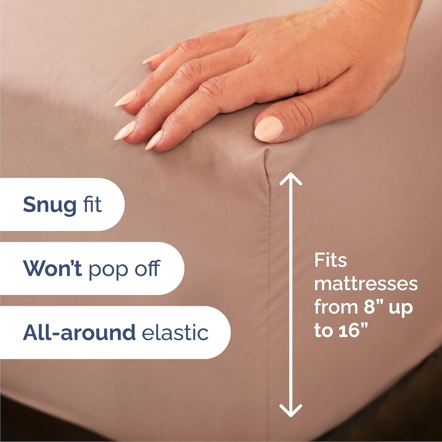 Queen Size 4 Piece Sheet Set - Ultra-Soft Cooling Bed Sheets | Hotel Luxury Bedding - Mauve
