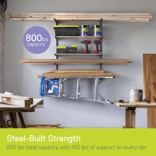 Delta Heavy Duty Lumber Storage Rack - Holds Up to 800 lbs | Easy to Install Steel Storage Solution for Garage & Basement