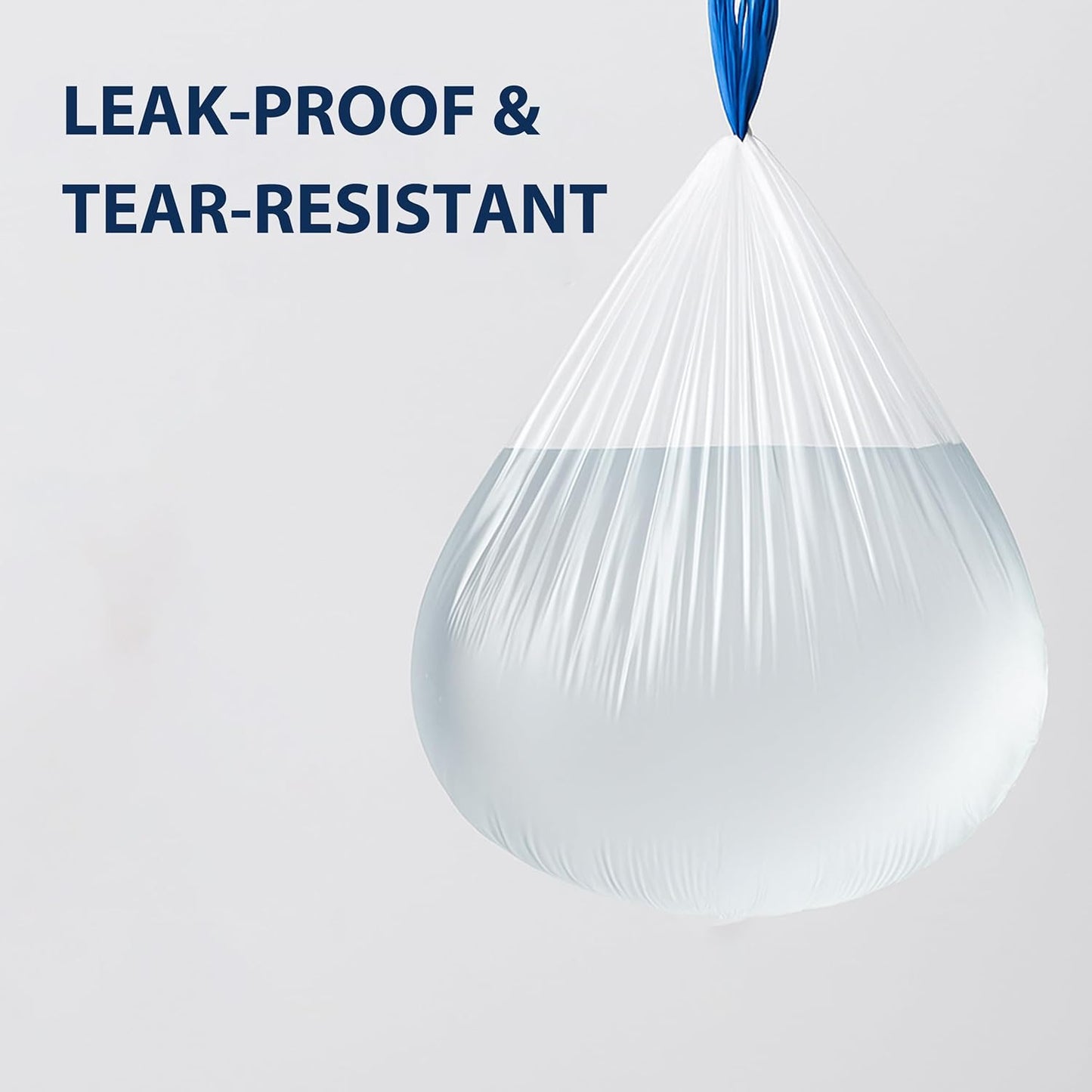 Regine Switzerland 4 Gallon Small Trash Bags - Strong Leak-Proof Drawstring Bin Liners, 100 Pack, White