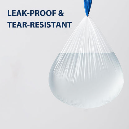 Regine Switzerland 4 Gallon Small Trash Bags - Strong Leak-Proof Drawstring Bin Liners, 100 Pack, White