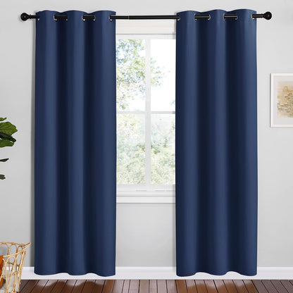 NICETOWN Blackout Curtains - Navy Thermal Insulated Grommet Drapes | 42 x 78 Inches, 1 Pair for Kids' Room