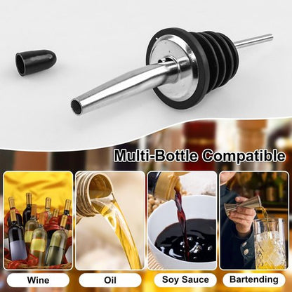 36 Pack Liquor Bottle Pourers, Liquor Pour Spout for Liquor Bottles, Stainless Steel Olive oil Dispenser Spout, Alcohol Pourer Spouts Dust Caps Covers Wine Oil Beer Drink Water Bar Supplies