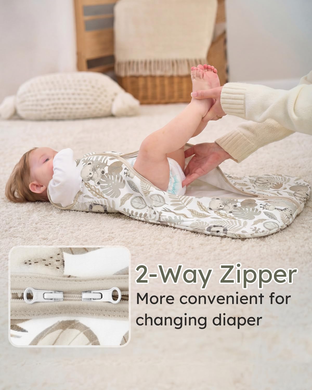 Yoofoss Baby Sleep Sack | 1.5 Tog Organic Cotton Wearable Blanket for Infants 0-6 Months - Warm & Comfy