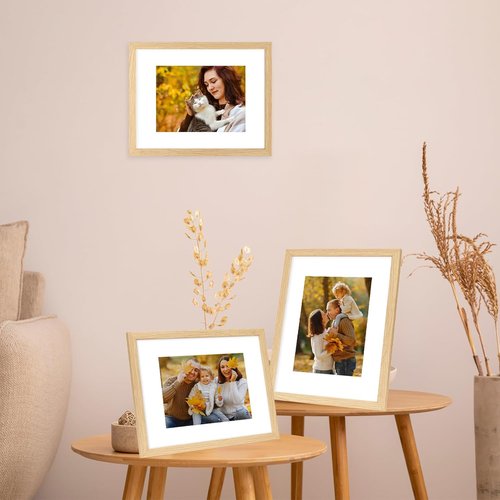 JCJMY Solid Wood Picture Frame - 8.5x11" for Certificates & Photos | Natural Finish with Plexiglass