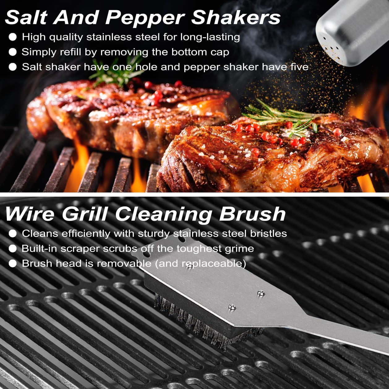 POLIGO 29 PCS BBQ Grill Accessories Set - Stainless Steel Tools with Storage Bag | Perfect Grilling Gifts for Men