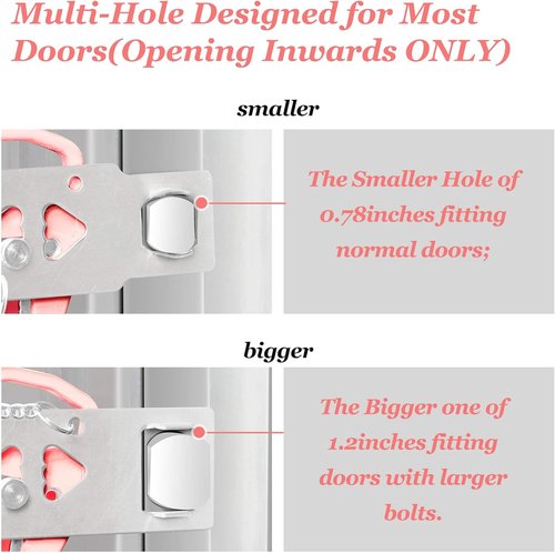 AceMining Portable Door Lock - Home Security Solution for Travel & Privacy | Pink (1 Pack)