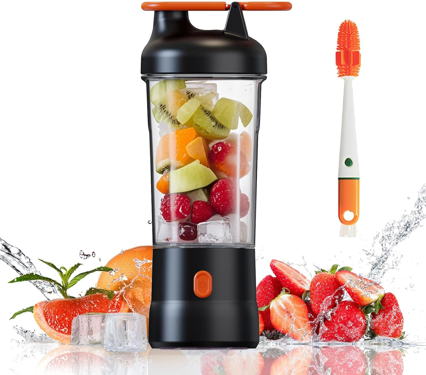 Skiennix Portable Blender - 25oz Personal Smoothie Maker with 6 Blades | USB-C Rechargeable, Black