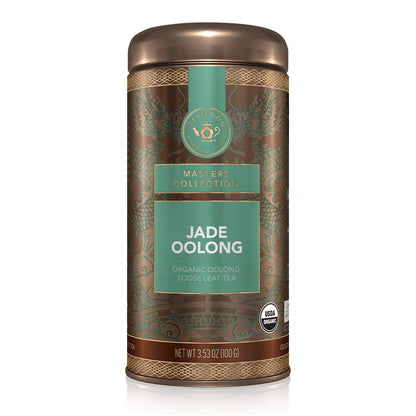 Teabloom Organic Jade Oolong Loose Leaf Tea, Rolled Leaves From High-Elevation Mountains, USDA Organic, Fresh Green-Floral Aroma and Flavor, 3.53 oz/100 g Canister Makes 35-50 Cups