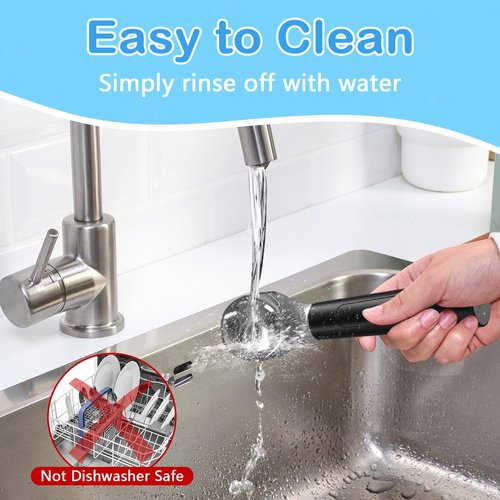 Electric Heated Ice Cream Scoop - Rechargeable Icecream Scoop with LED Display, IP67 Waterproof, Professional lce Cream Scoop for Hard lce Cream by Huyho (Black)