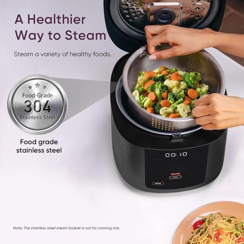 COSORI Rice Cooker - 10 Cup Capacity with 24-Hour Keep Warm Feature | Non-Stick Ceramic Pot & 18 Functions