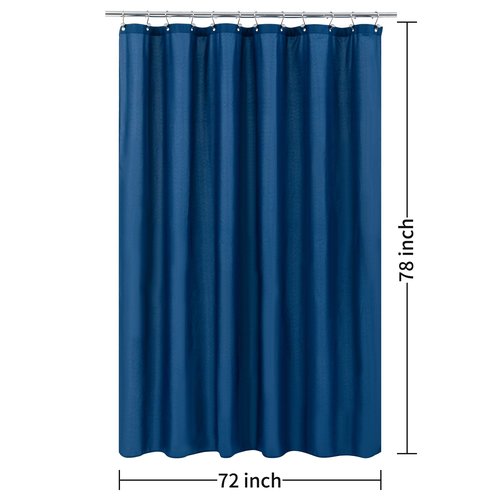 ALYVIA SPRING Long Fabric Shower Curtain Liner Waterproof - 72" x 78", Soft & Lightweight Long Shower Curtain with 3 Magnets, Machine Washable - 72x78, Navy