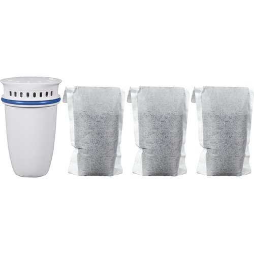 Brita Refillable Filter Starter Kit for Pitchers and Dispensers, BPA-Free, 80% Less Plastic*, Each Lasts Two Months, Includes 1 Shell and 3 Refillable Water Filters