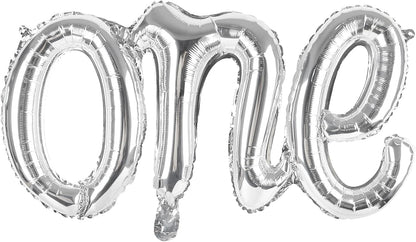 Silver One Balloons - Giant 1st Birthday Decorations for Boys & Girls | Perfect for 1 Year Old Celebrations