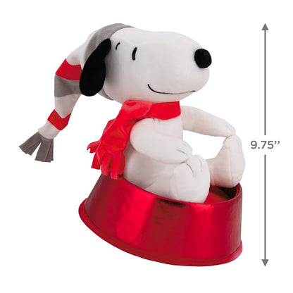 Hallmark Peanuts Tree Topper – 9.75" Plush Snoopy in Dog Dish, Themed Variation