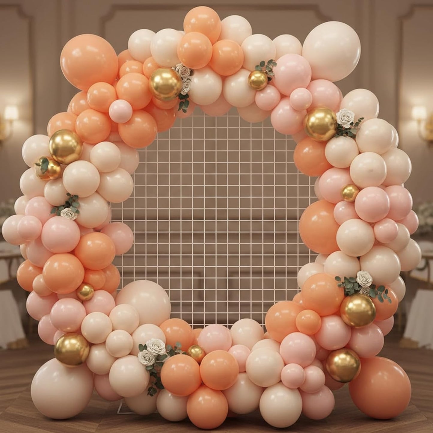 RUBFAC Peach Balloon Garland Kit - 129pcs Latex Balloons in Light Orange & Blush Pink | Perfect for Weddings, Showers & Birthdays